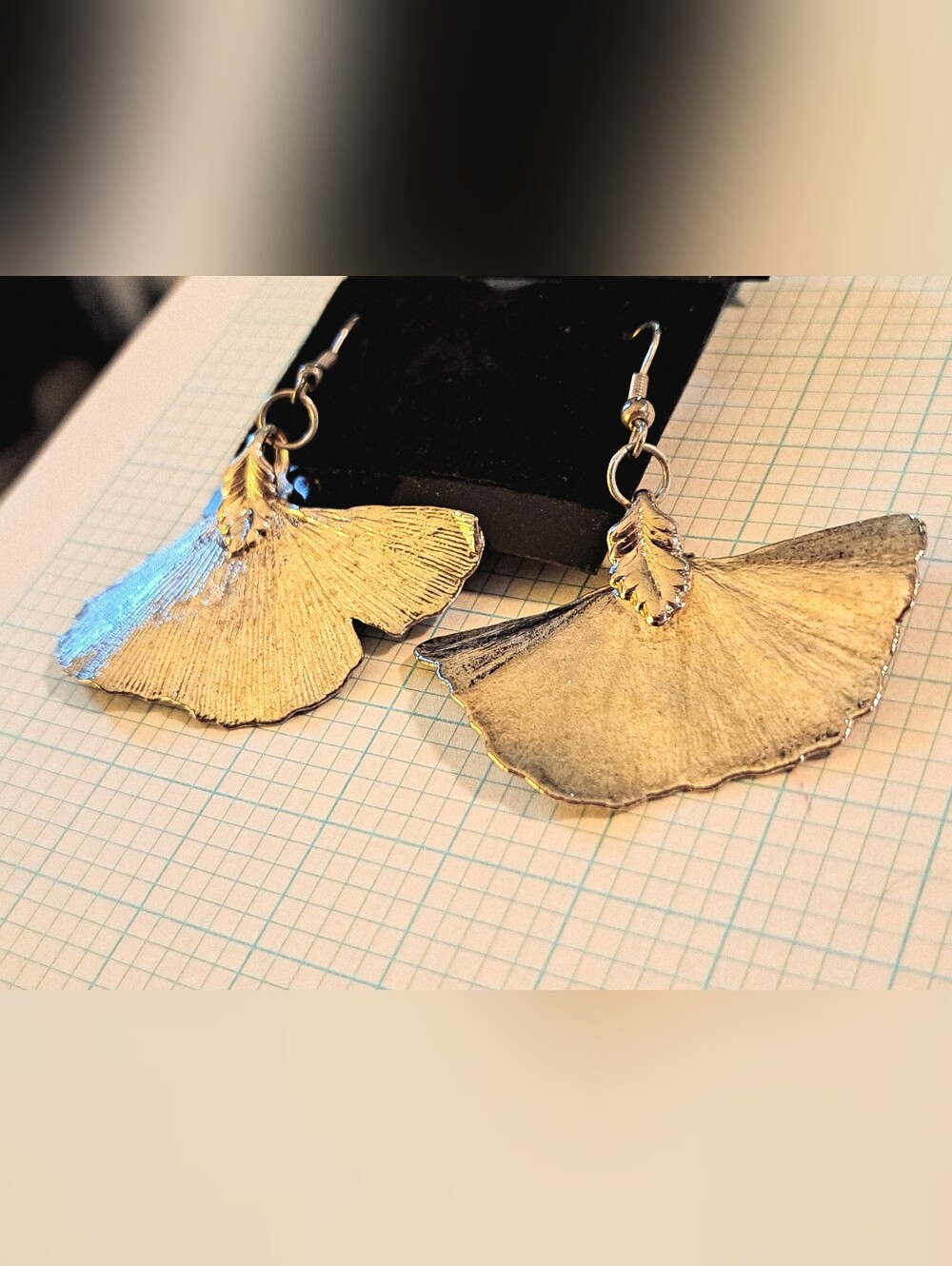 Gold Ginkgo Leaf Drop Earrings - Women Jewelry